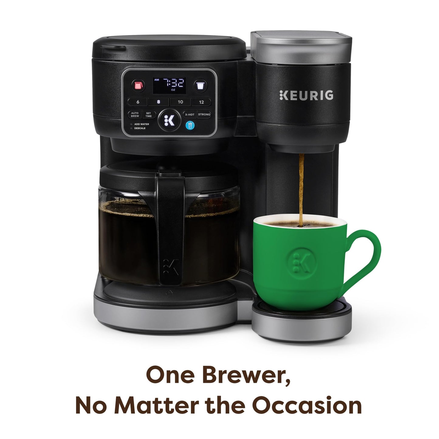 Dual Coffee Maker Single Serve Carafe Hot Iced 72oz Reservoir