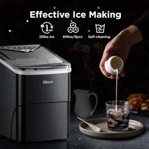 Countertop Nugget Ice Maker 17lb/Day Portable