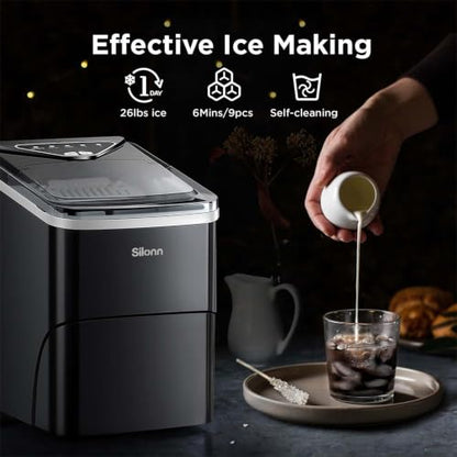Countertop Nugget Ice Maker 17lb/Day Portable