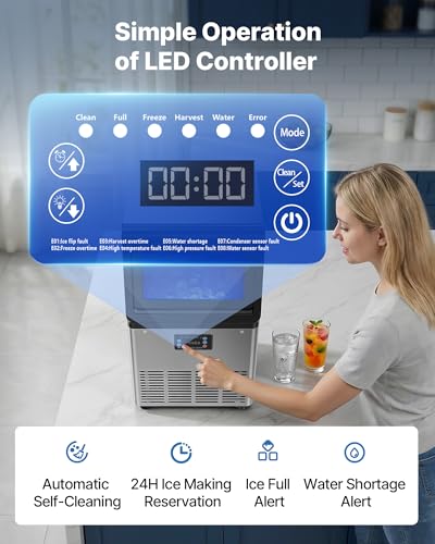 Commercial Ice Maker Stainless Steel Self Clean LED