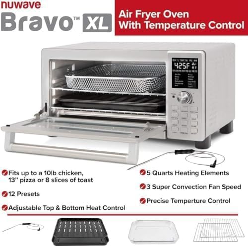 12-in-1 Air Fryer Oven 30QT Smart Dual Heat Control