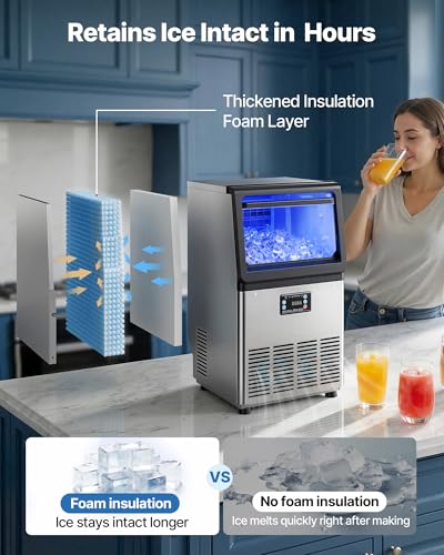 Commercial Ice Maker Stainless Steel Self Clean LED