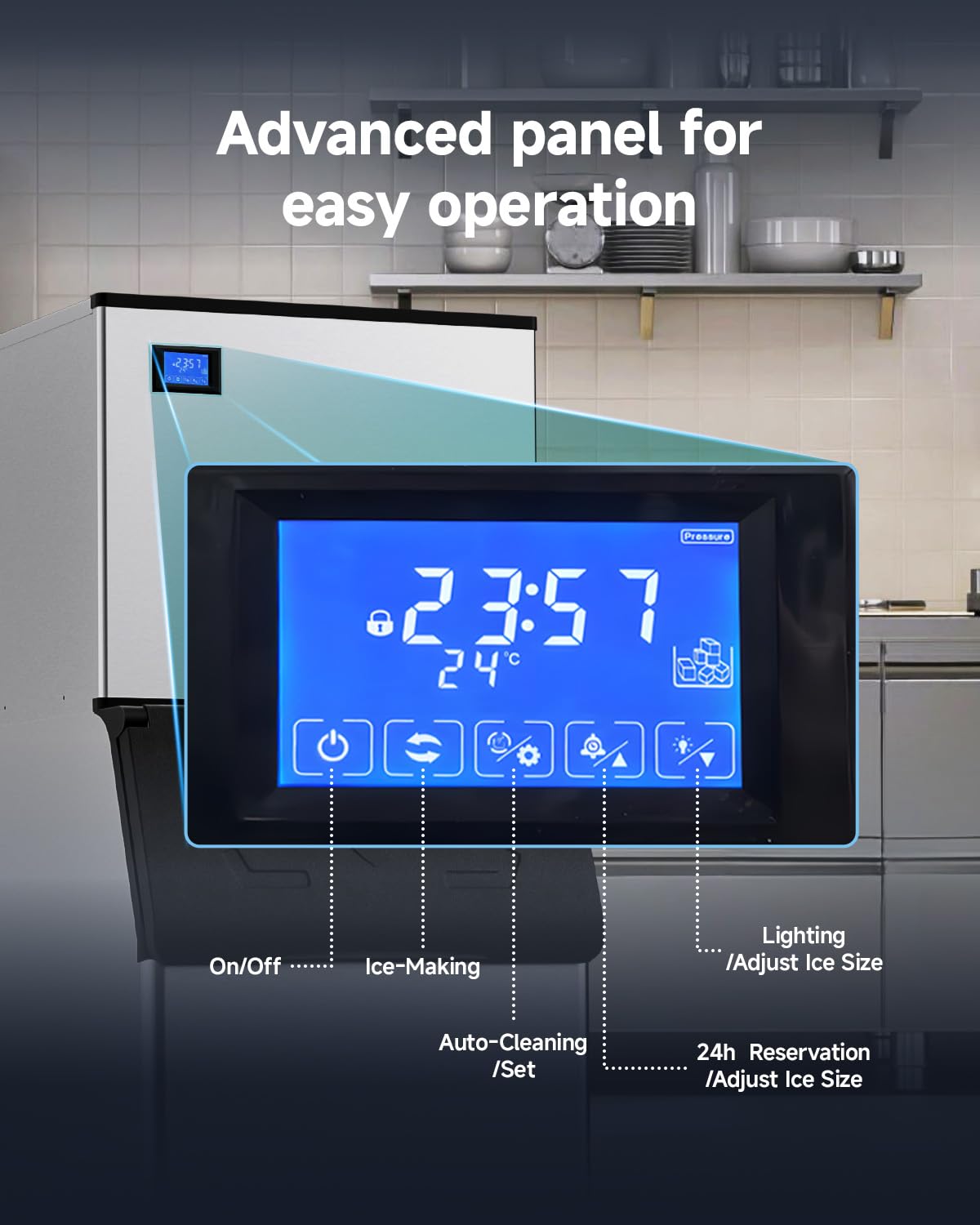 Cube Ice Maker with Handle and Portable Countertop Design