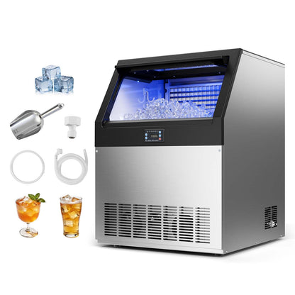 Commercial Ice Maker Stainless Steel Self Clean LED