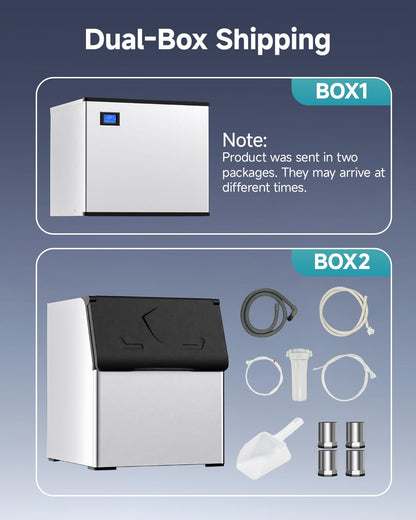 Cube Ice Maker with Handle and Portable Countertop Design
