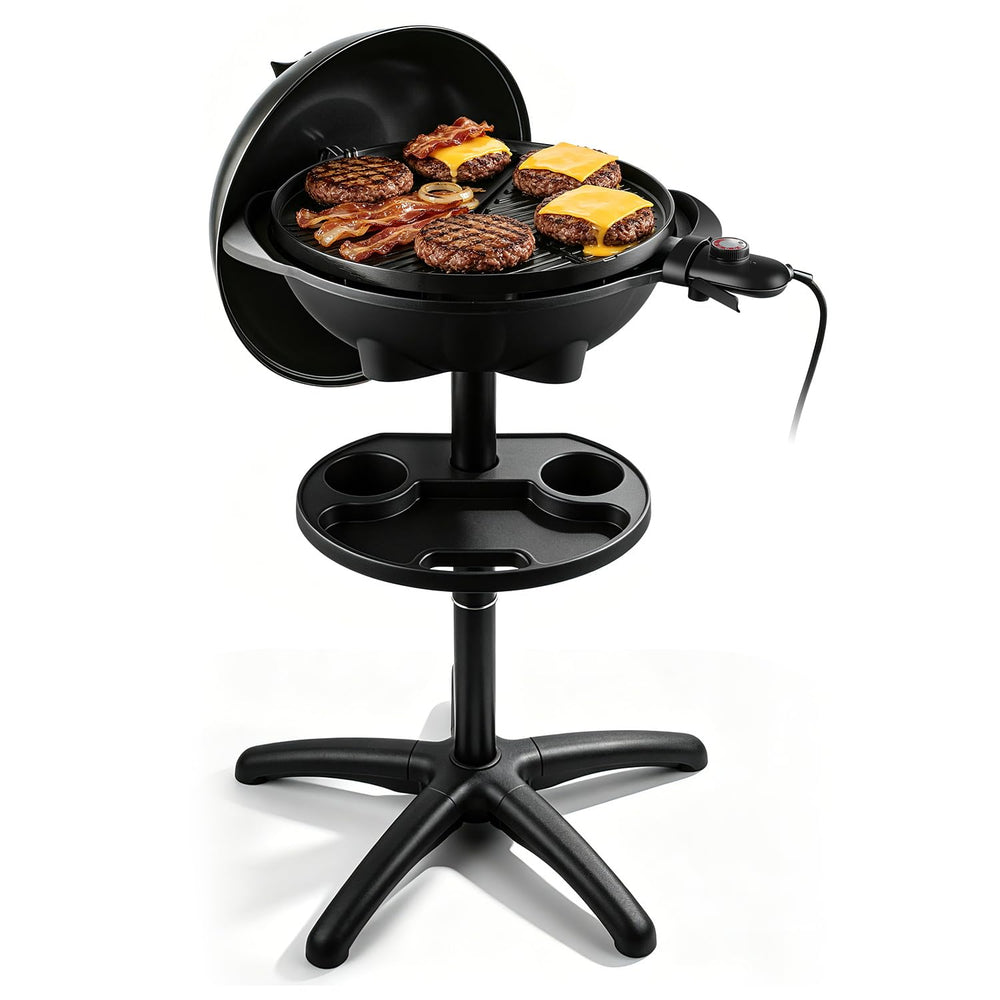 2-in-1 Electric Grill Portable Indoor Outdoor Removable Stand Nonstick