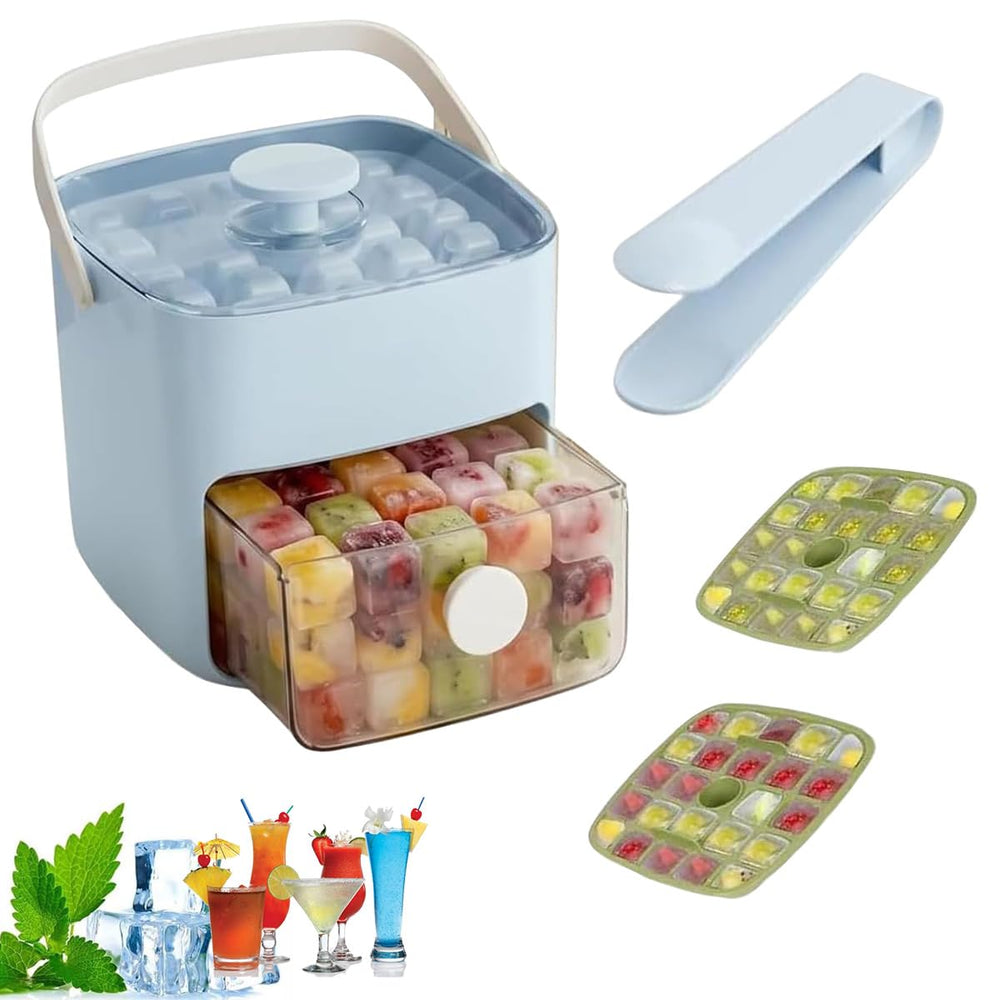 48-Cube Press Lid Ice Maker with Storage Box