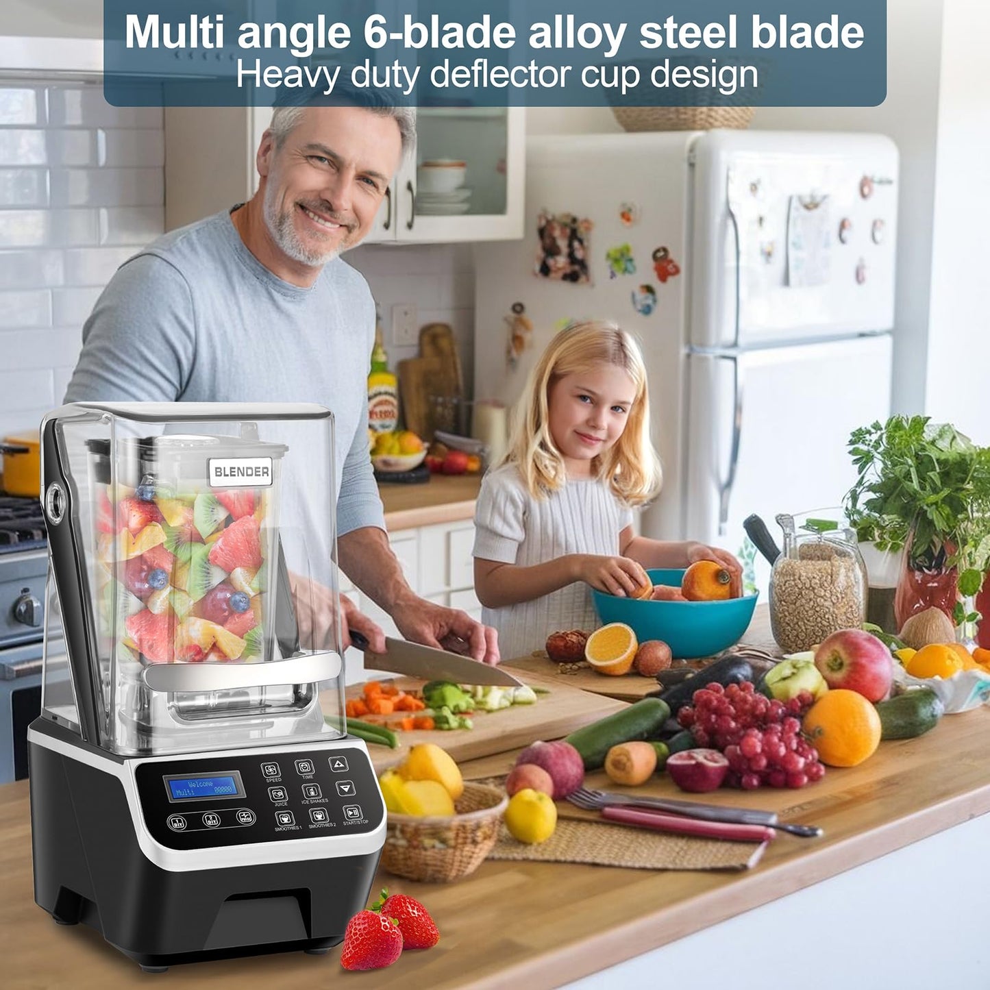 Commercial Blender 2200W 68oz Heavy Duty Quiet