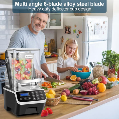 Commercial Blender 2200W 68oz Heavy Duty Quiet