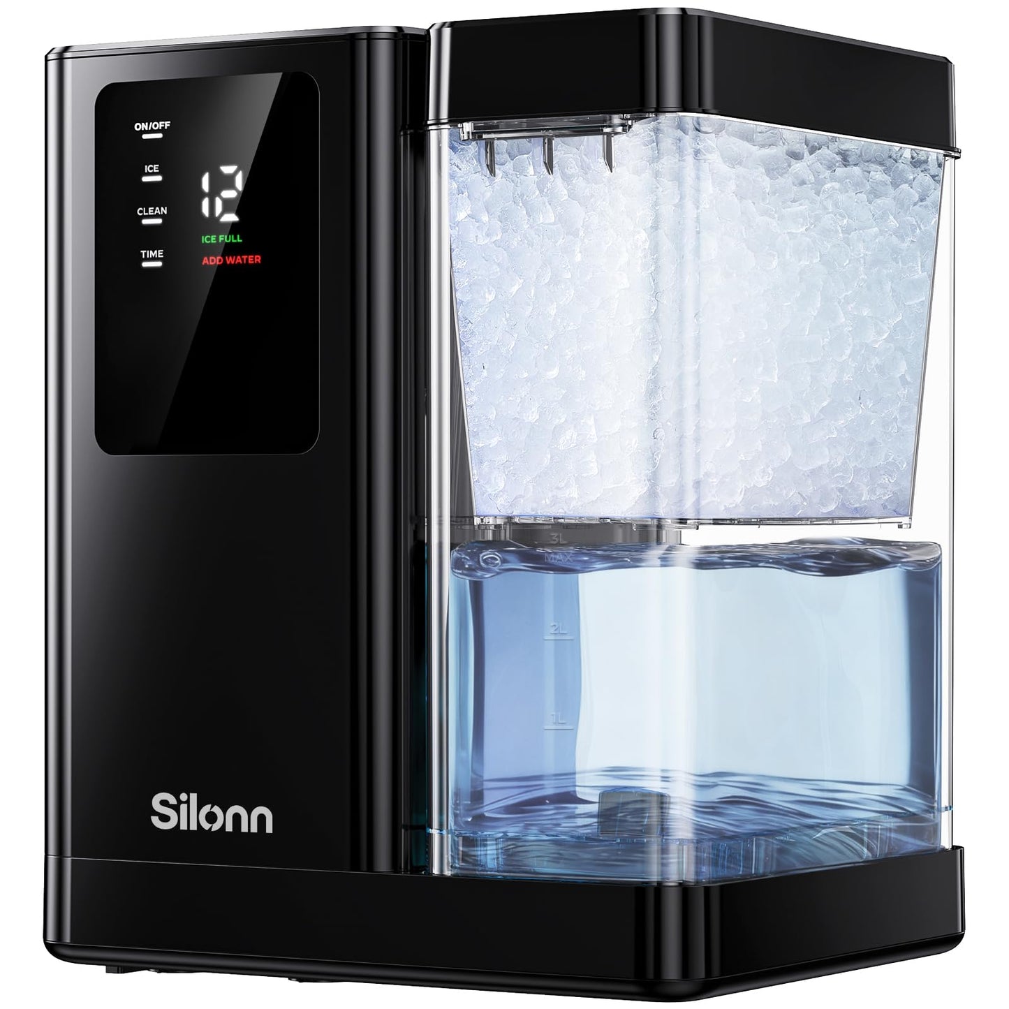 Countertop Nugget Ice Maker 17lb/Day Portable