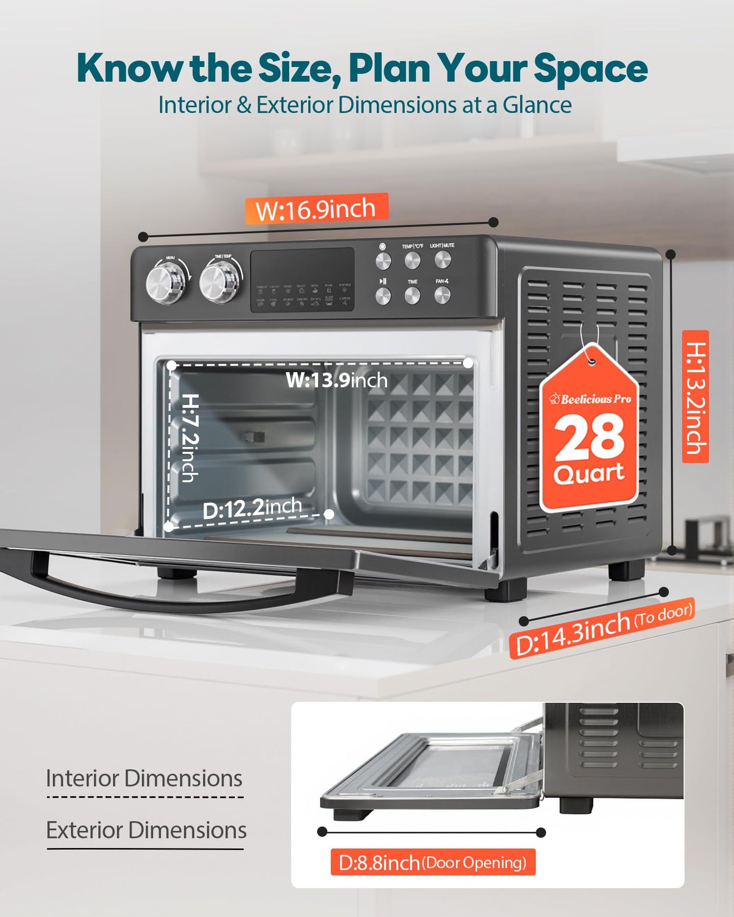 28QT Air Fryer Toaster Oven Combo