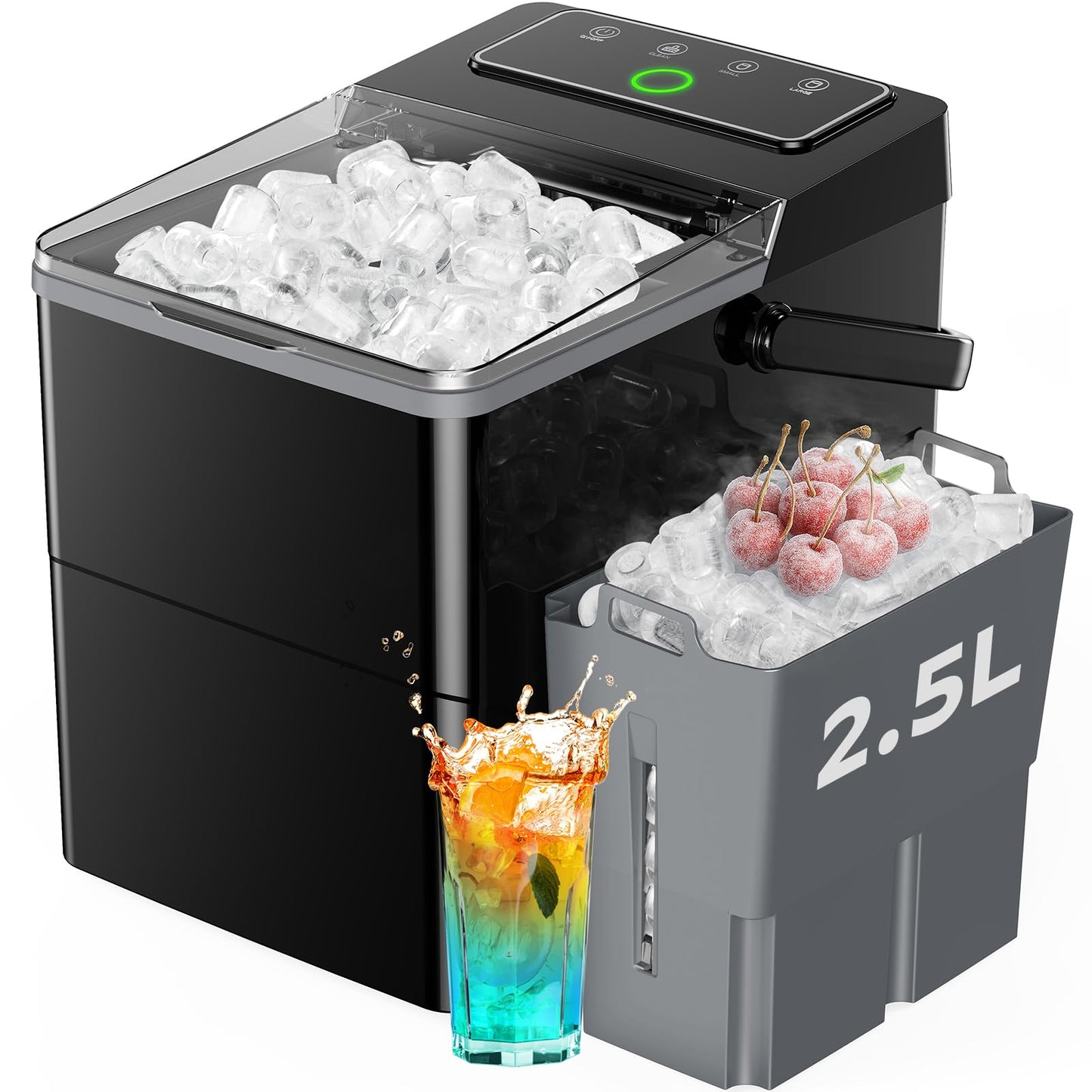 Countertop Nugget Ice Maker 17lb/Day Portable