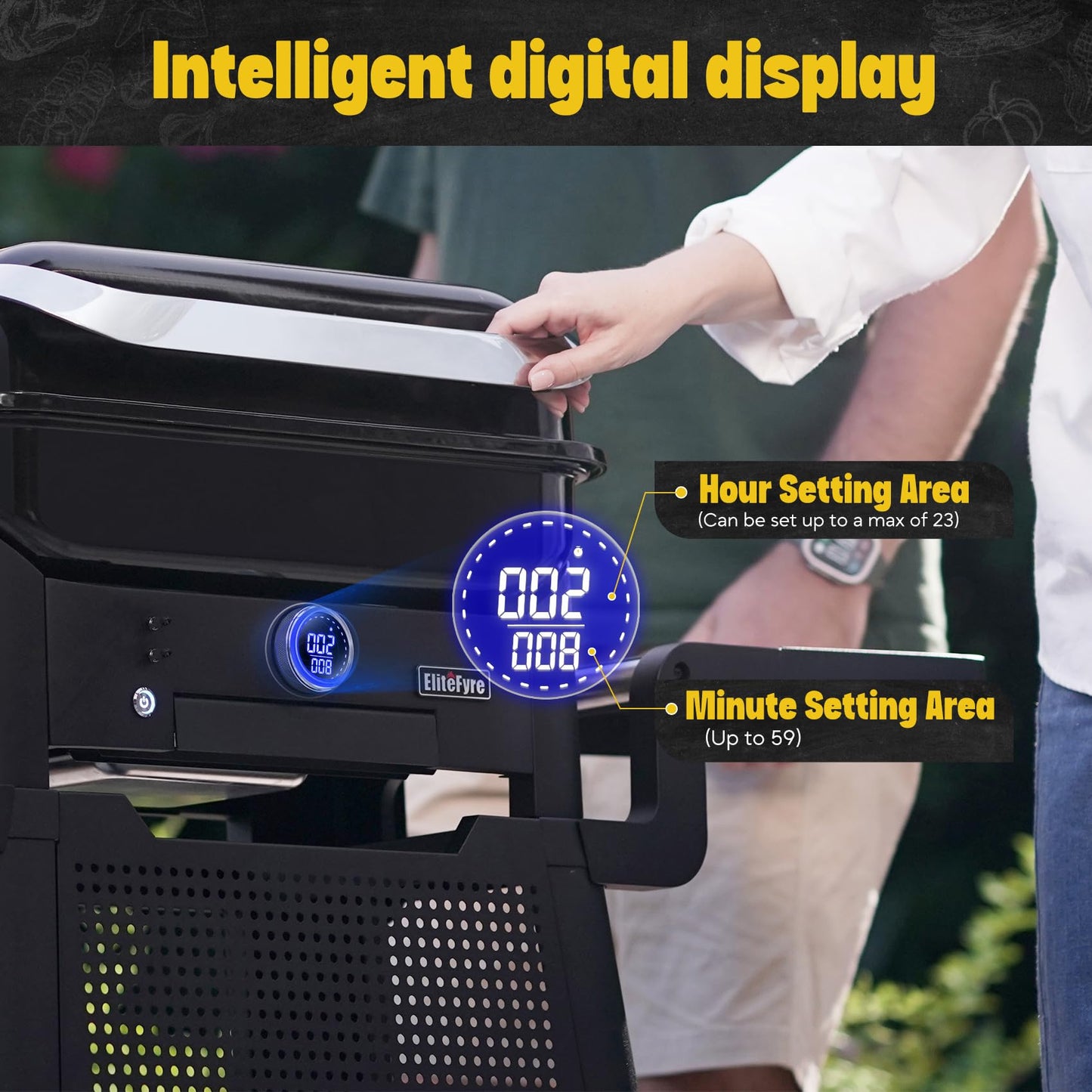 Electric Grill 1500W Smokeless Indoor Outdoor Meat Probe