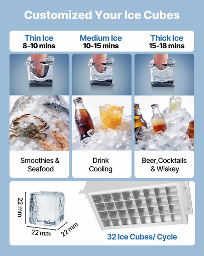 Commercial Ice Maker Stainless Steel Self Clean LED