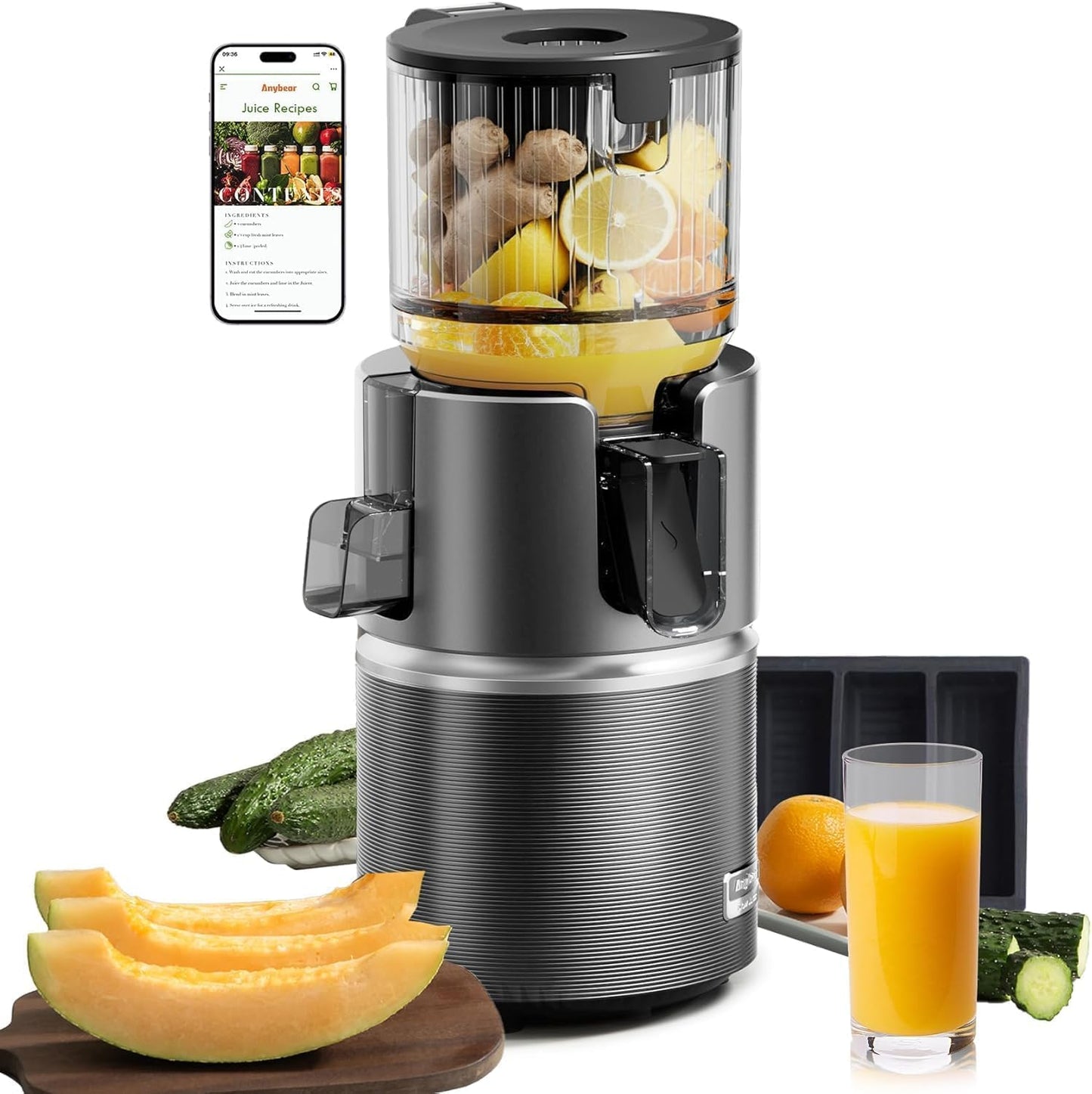 Cold Press Juicer 350W Large Feed Masticating BPA-Free High Yield