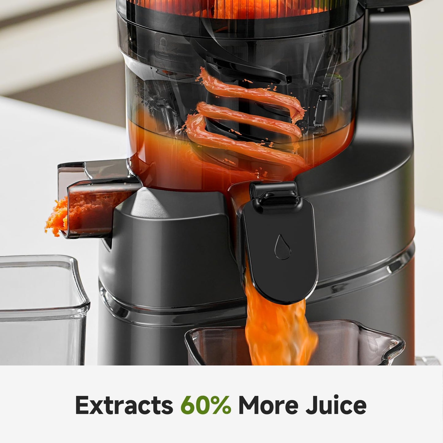 Cold Press Juicer Wide Mouth Self Feeding Zero Waste Triple Strainers