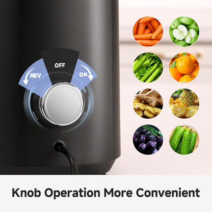 Cold Press Juicer Wide Mouth Self Feeding Zero Waste Triple Strainers