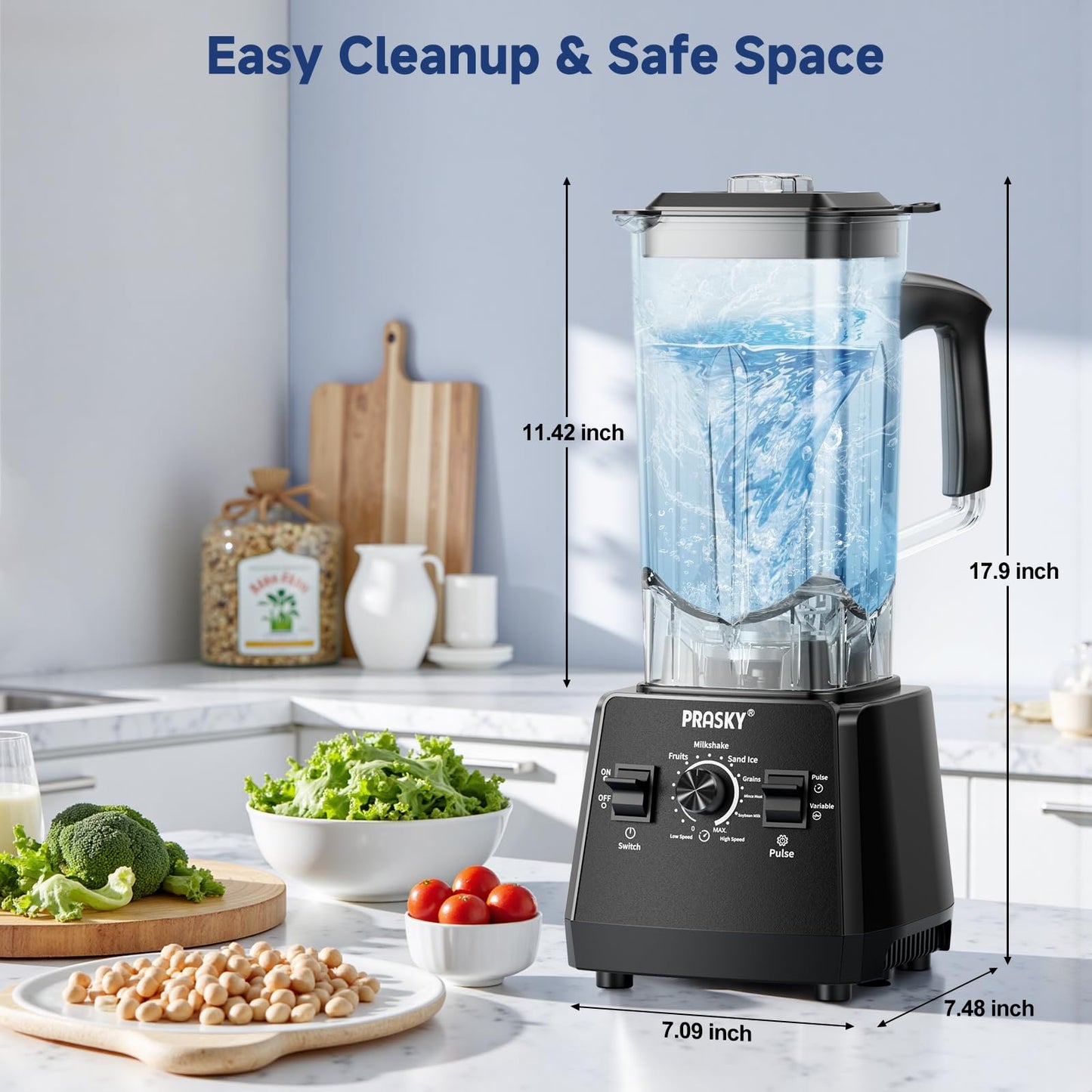 Professional Blender 2400W 68oz Grinder Combo Ice Crush