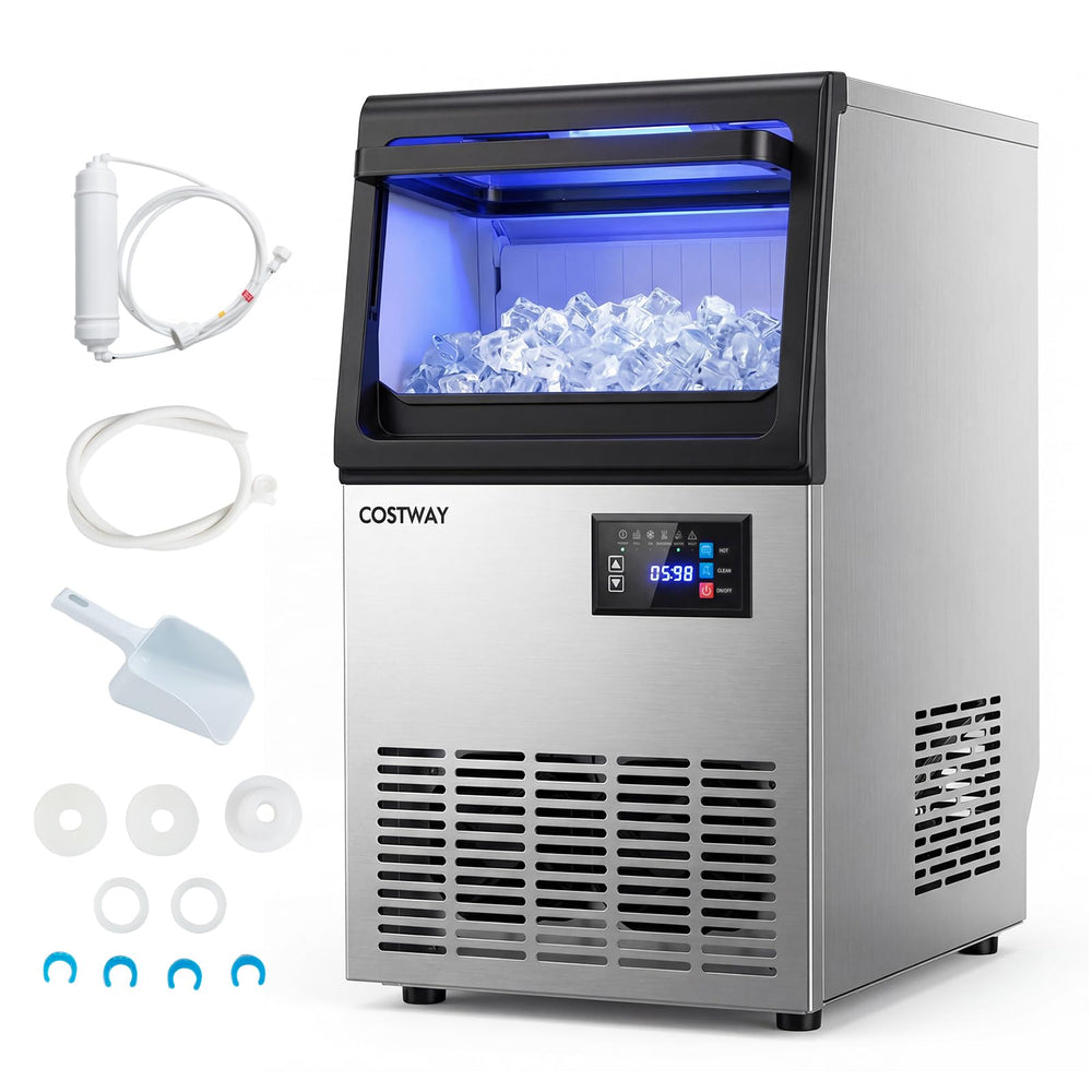 Commercial Undercounter Ice Maker 80Lbs 24H Clean