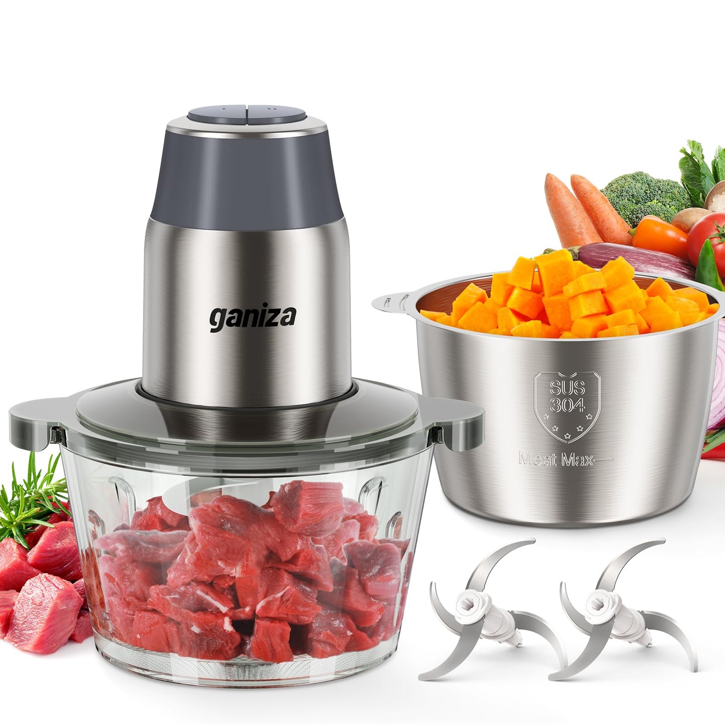 Food Processor Electric Chopper Meat Grinder 8-Cup