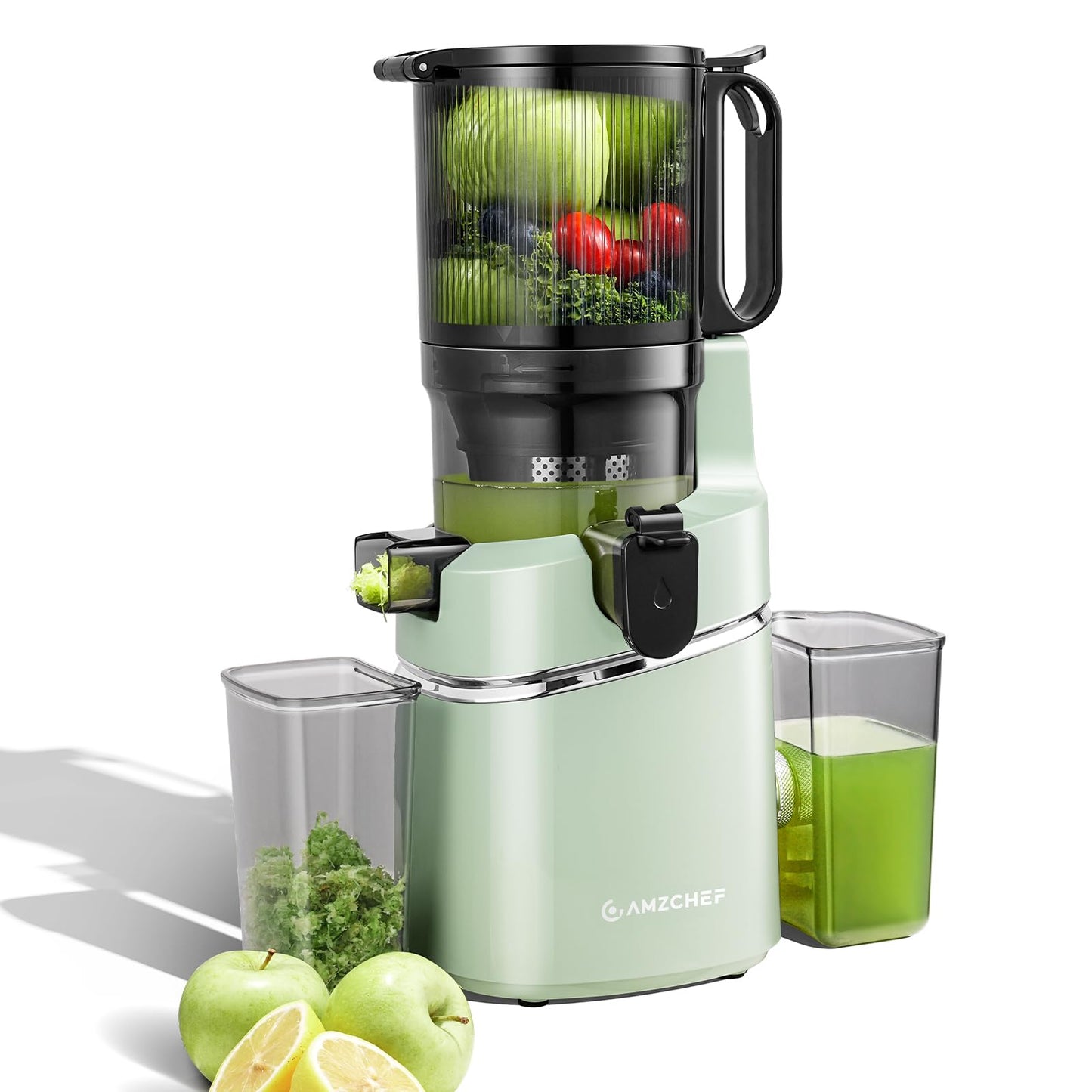 Cold Press Juicer Wide Mouth Self Feeding Zero Waste Triple Strainers
