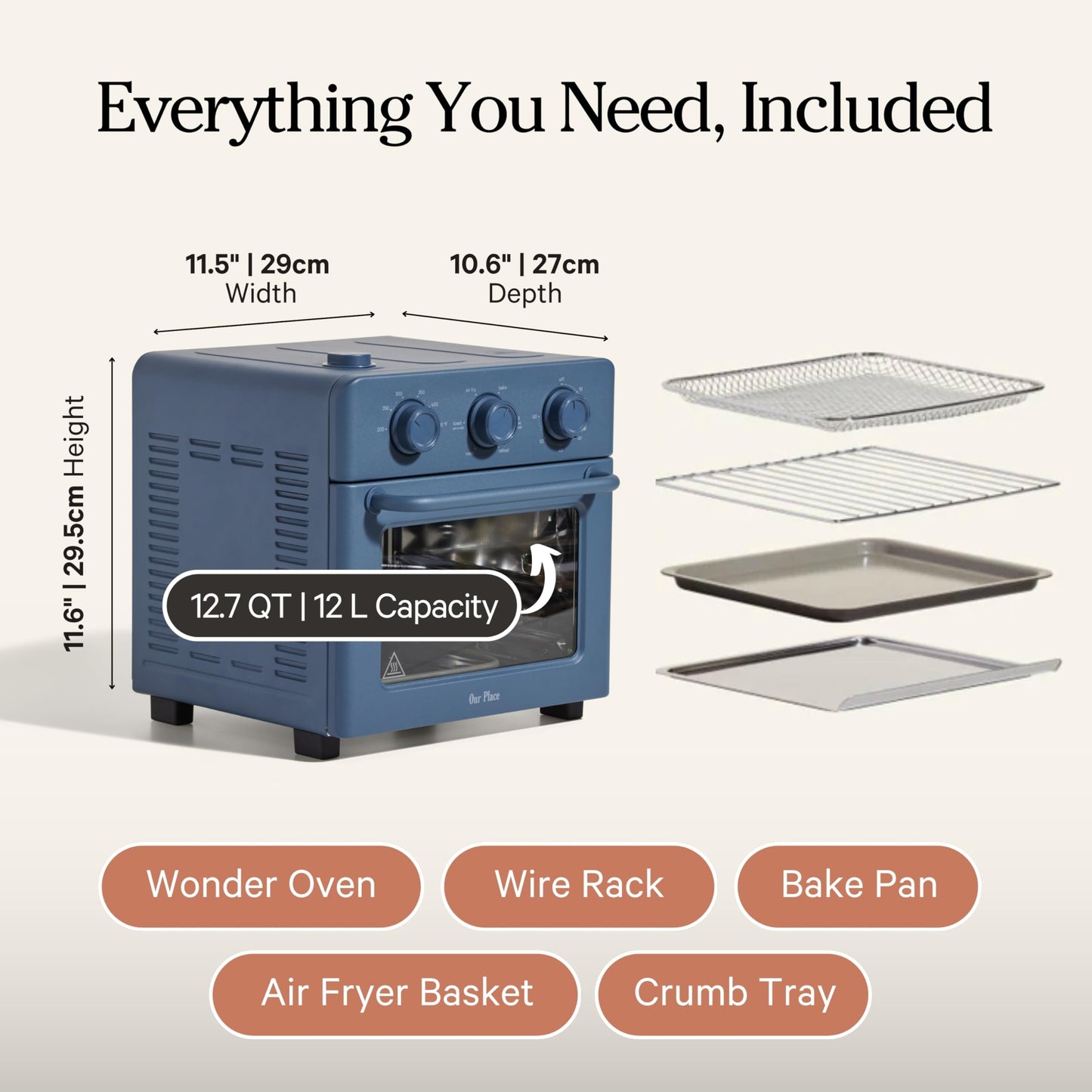 32QT Air Fryer Oven 8-in-1 Touch Control Steam Infusion