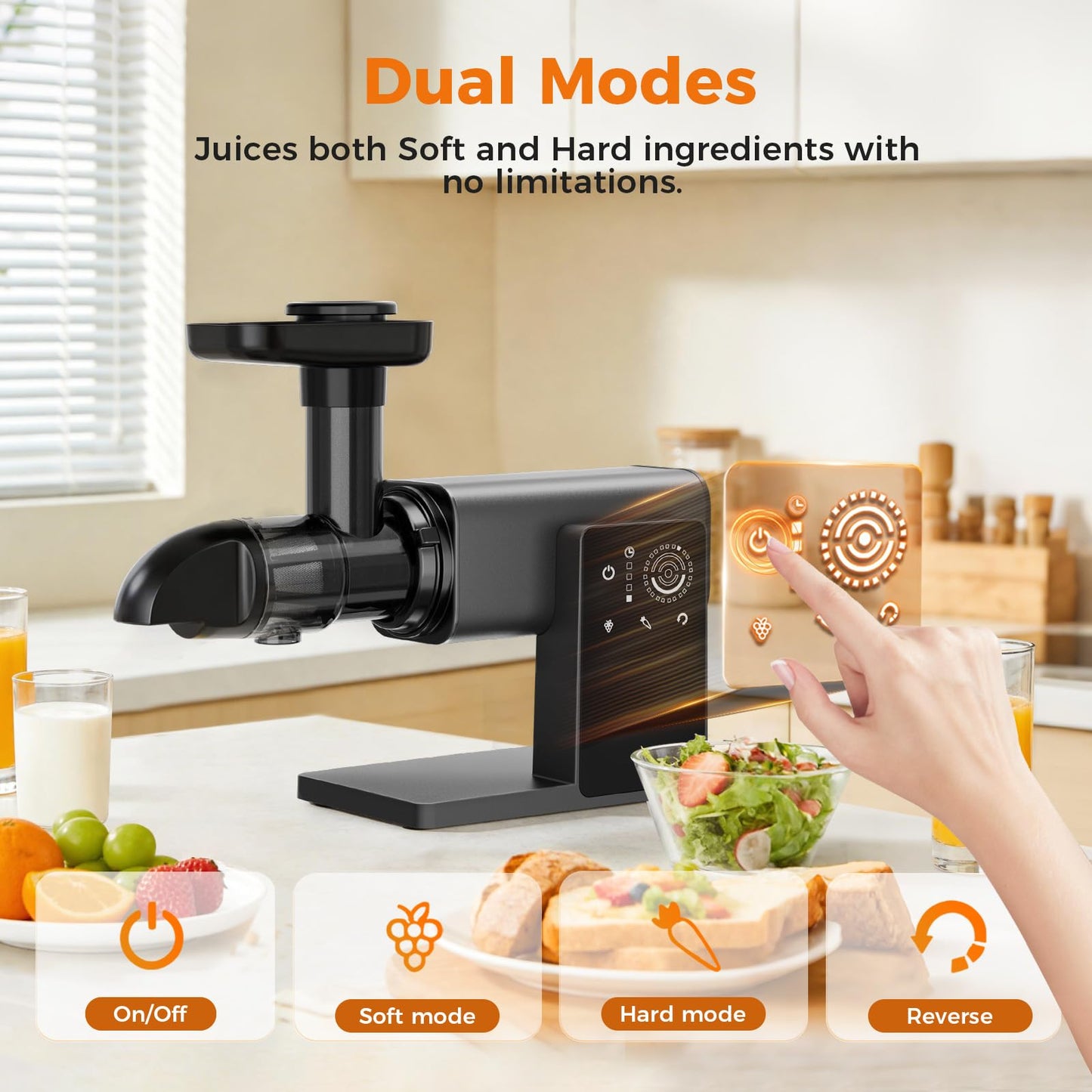 Cold Press Juicer High Torque LED Touch Screen BPA Free Quiet