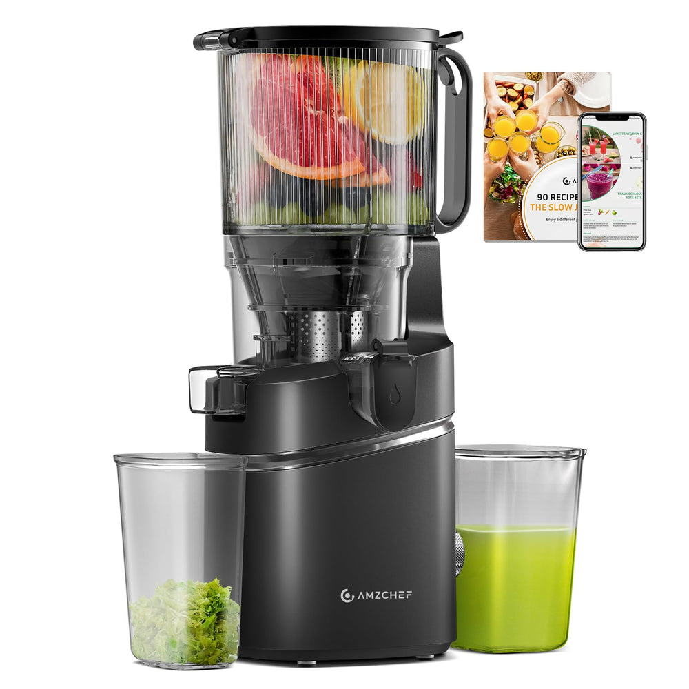 Cold Press Juicer Wide Mouth Self Feeding Zero Waste Triple Strainers