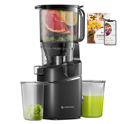 Cold Press Juicer Wide Mouth Self Feeding Zero Waste Triple Strainers