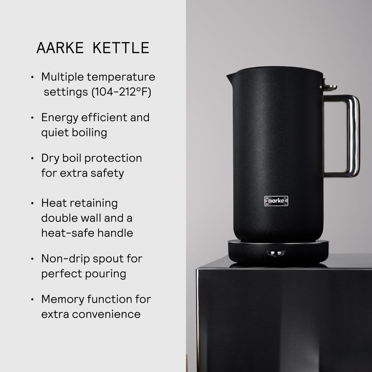 Stainless Steel Electric Kettle 1.2L Non-Drip LED