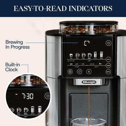 Automatic Coffee Maker Built-In Grinder Single Serve Iced Coffee Carafe