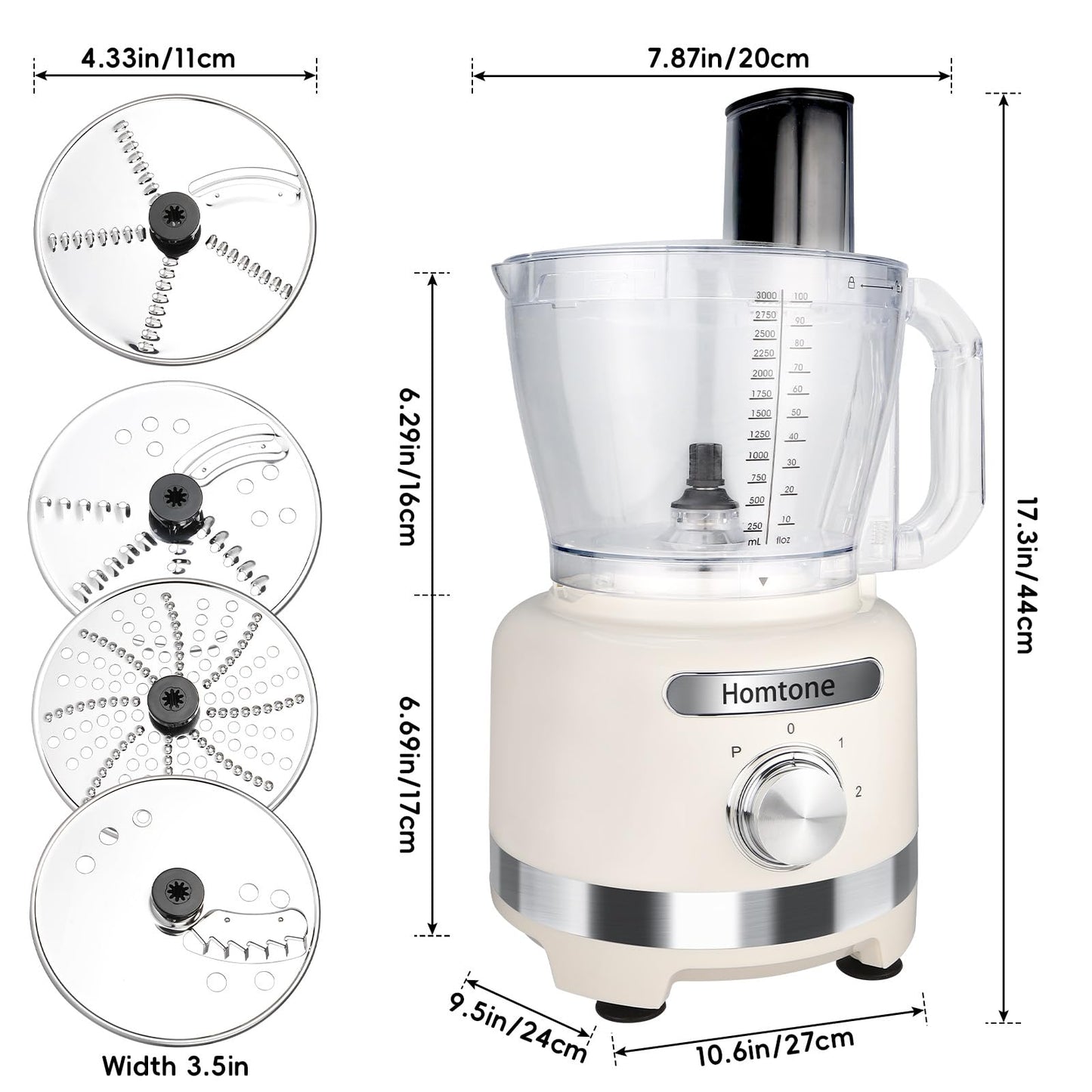 Food Processor 16-Cup Chop Slice Shred Dough