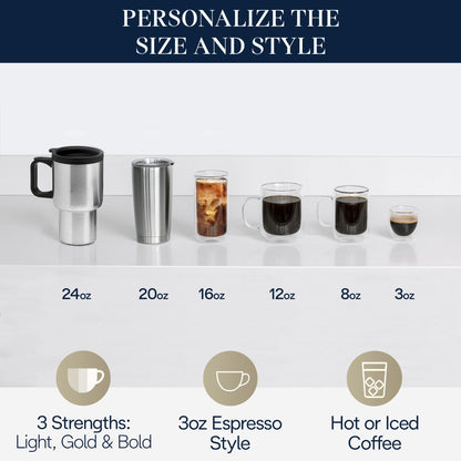 Automatic Coffee Maker Built-In Grinder Single Serve Iced Coffee Carafe