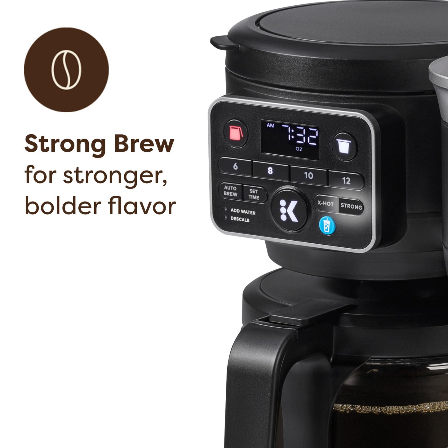 Dual Coffee Maker Single Serve Carafe Hot Iced 72oz Reservoir