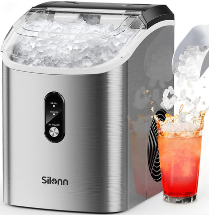 Countertop Nugget Ice Maker 17lb/Day Portable