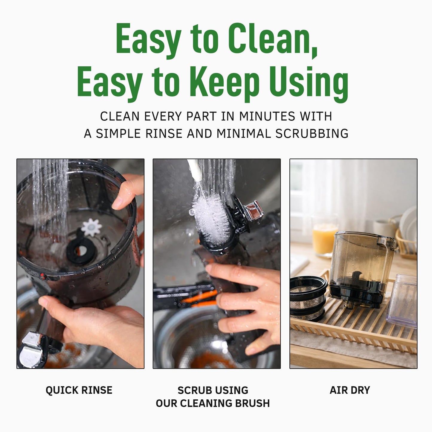 Cold Press Juicer Hands-Free Masticating Quiet Electric Machine