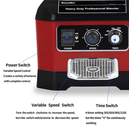 Heavy Duty Blender 2200W 70oz Ice Crushing Smoothies