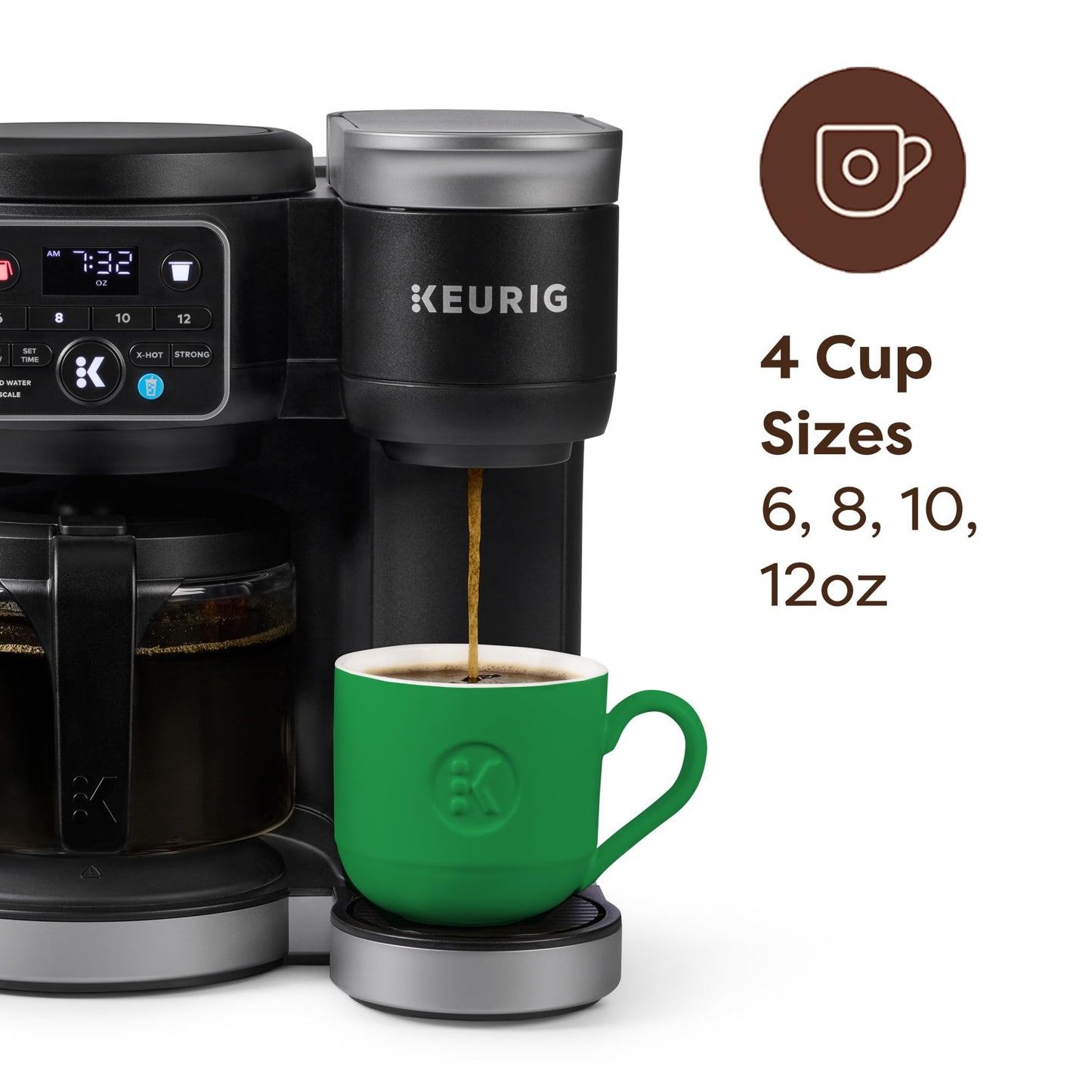 Dual Coffee Maker Single Serve Carafe Hot Iced 72oz Reservoir