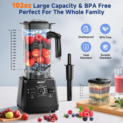 Professional Blender 2400W 68oz Grinder Combo Ice Crush