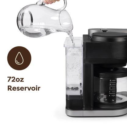 Dual Coffee Maker Single Serve Carafe Hot Iced 72oz Reservoir