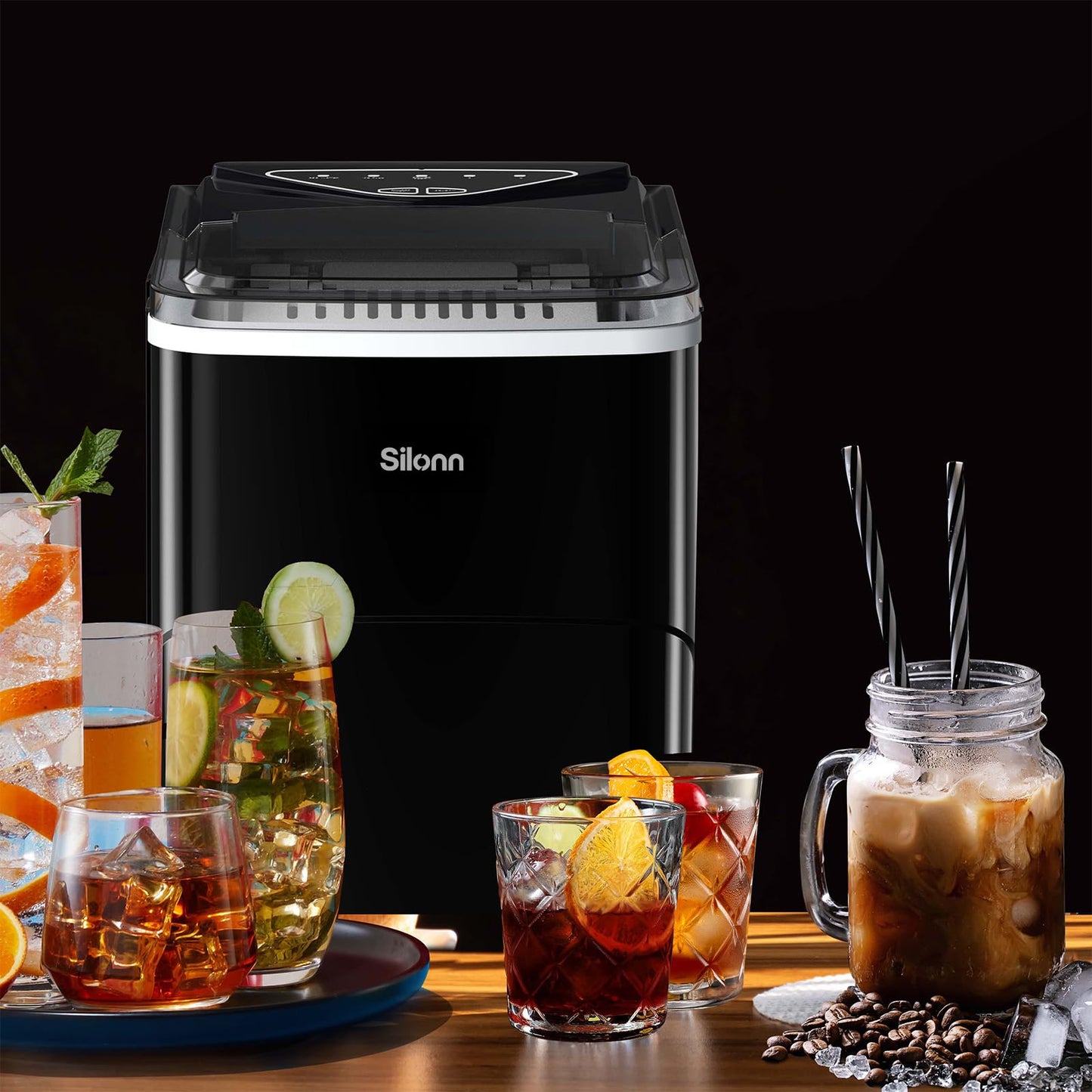 Countertop Nugget Ice Maker 17lb/Day Portable