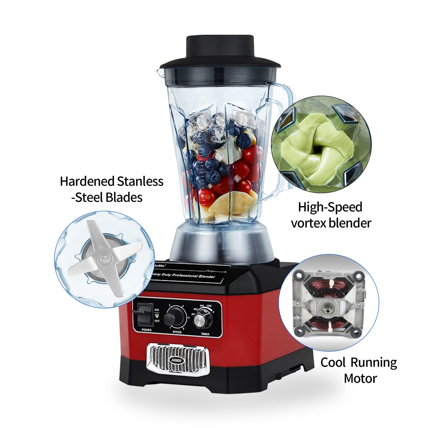 Heavy Duty Blender 2200W 70oz Ice Crushing Smoothies