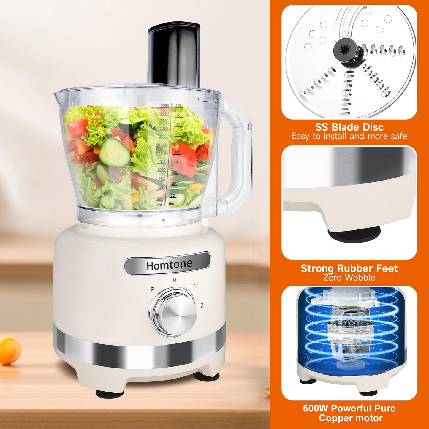 Food Processor 16-Cup Chop Slice Shred Dough