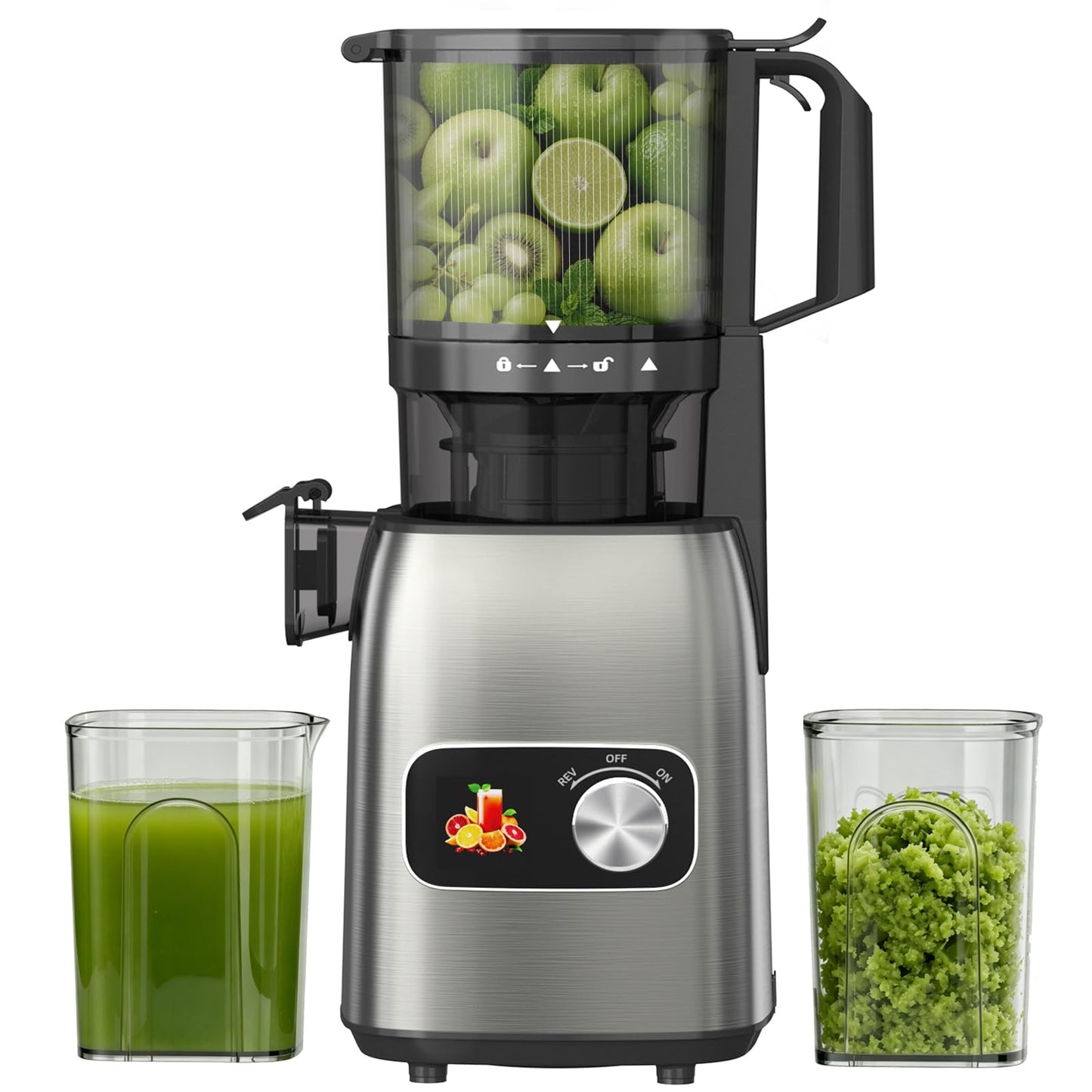 Cold Press Juicer Wide Feed Chute High Yield Easy Clean Home Kitchen