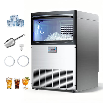 Commercial Ice Maker Stainless Steel Self Clean LED