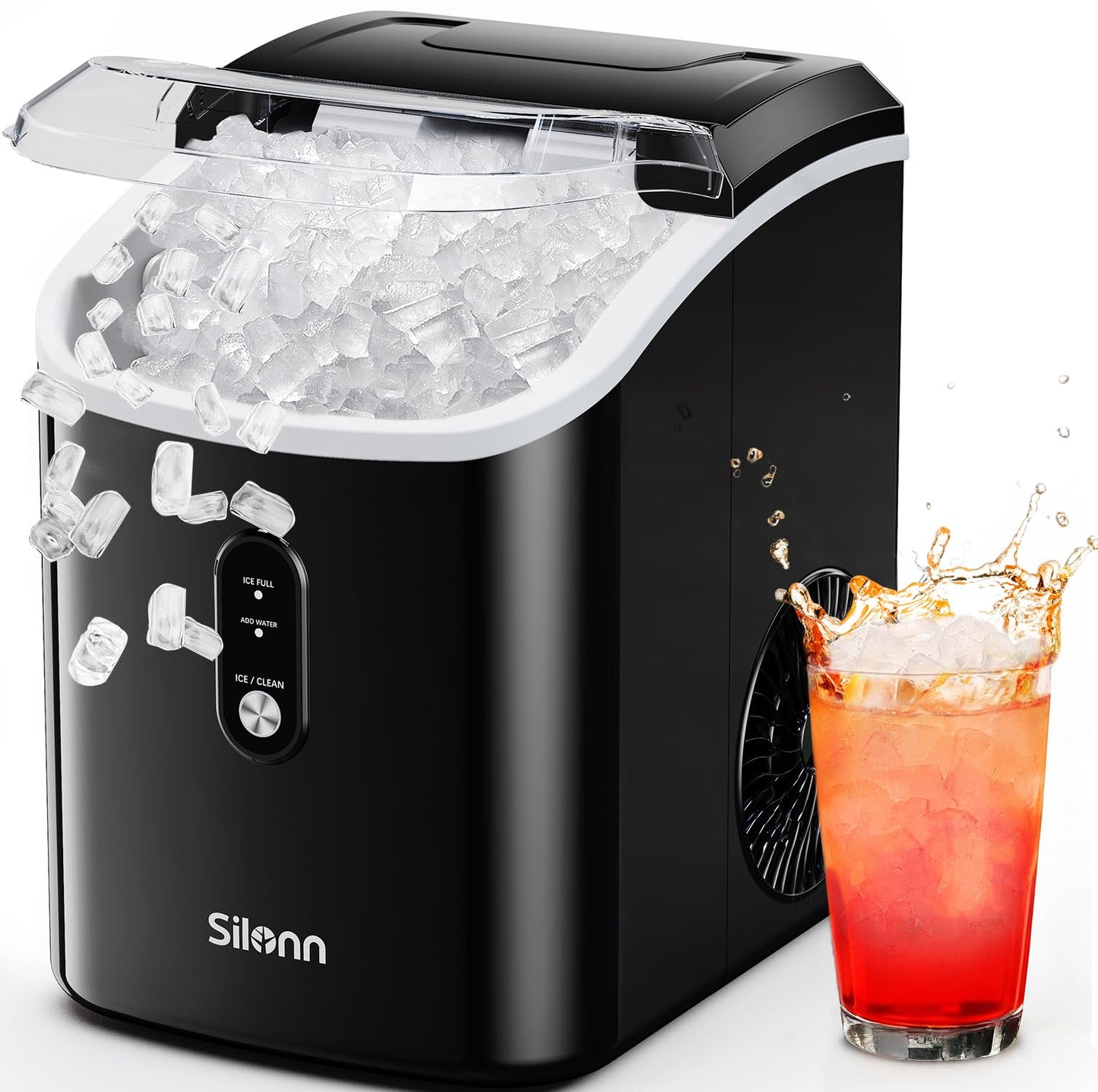Countertop Nugget Ice Maker 17lb/Day Portable
