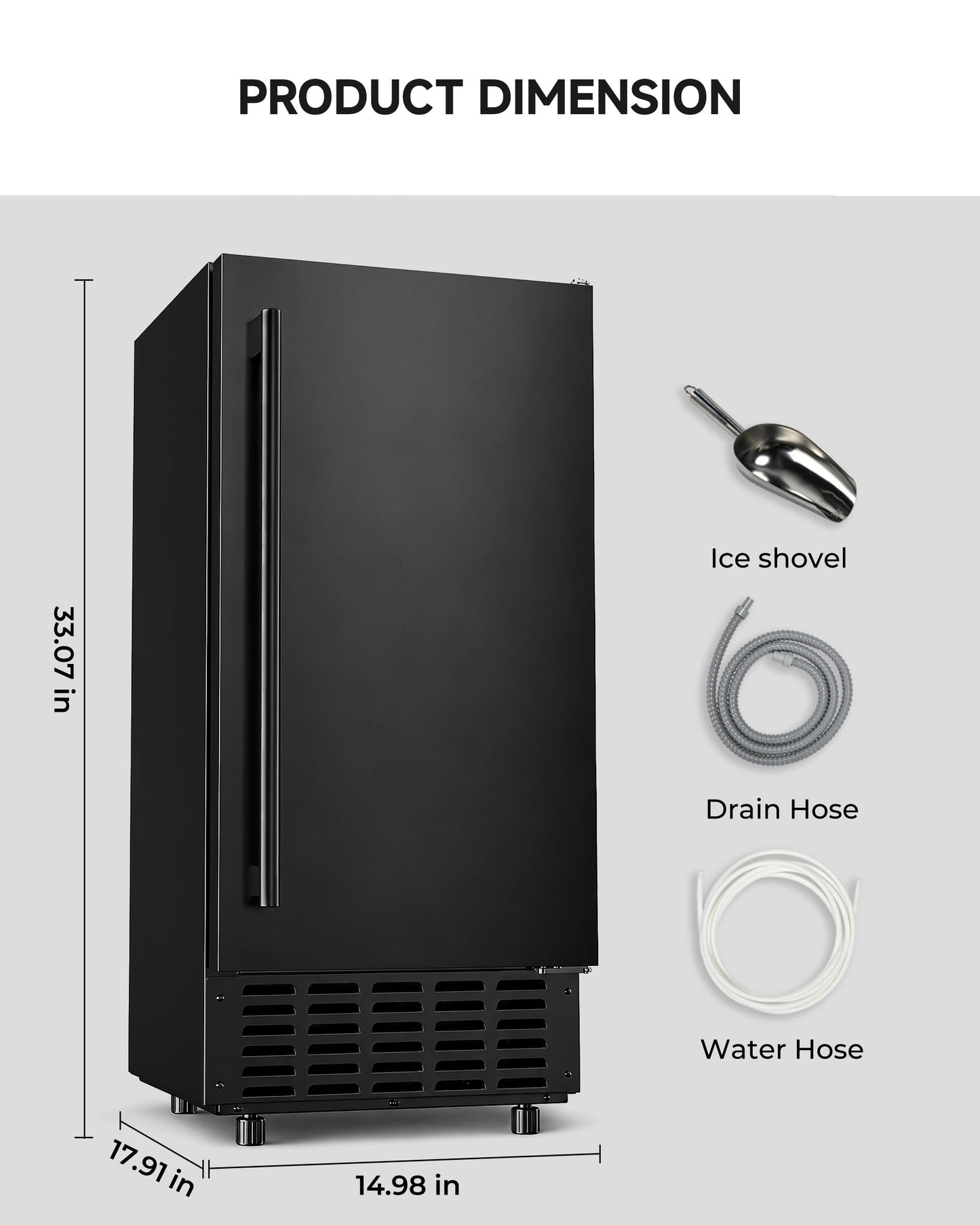Countertop Bullet Ice Maker with Handle and Tank