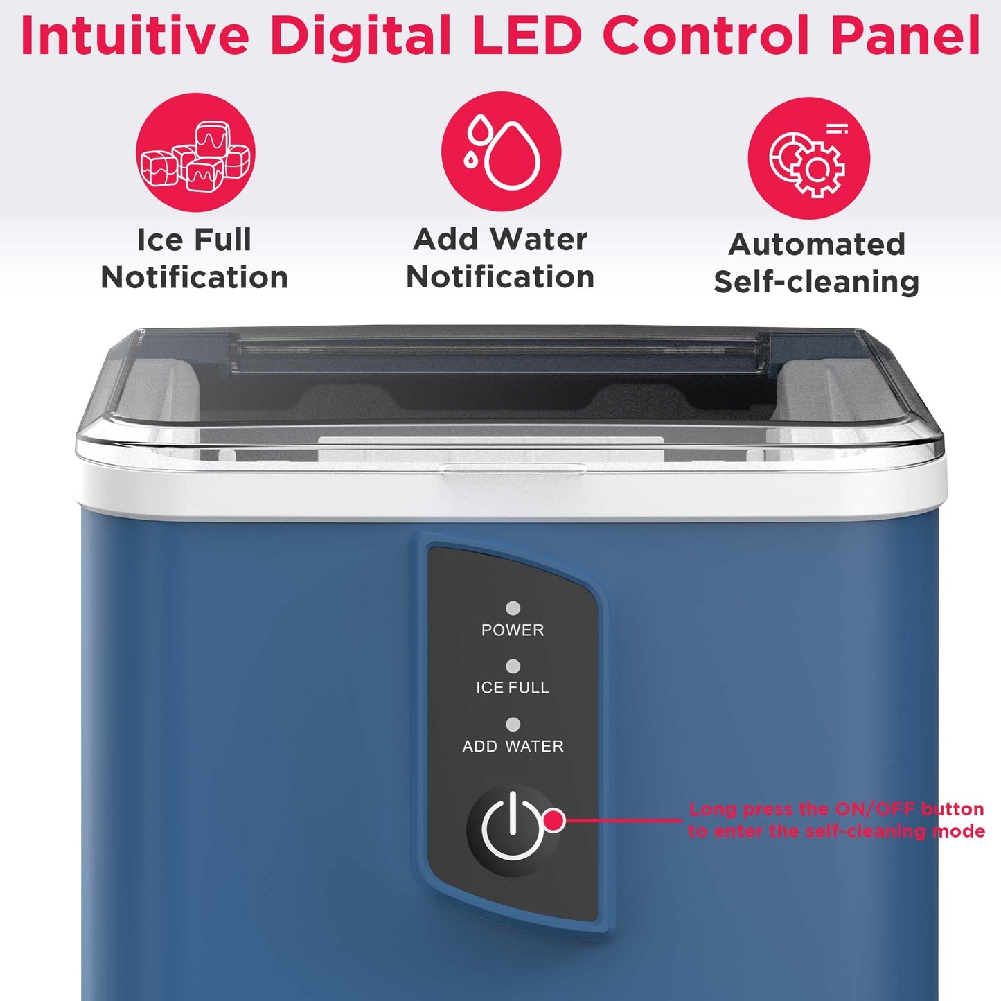 Stainless Steel Ice Maker 26lb/Day Fast Cube