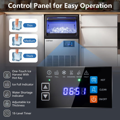 Commercial Undercounter Ice Maker 80Lbs 24H Clean