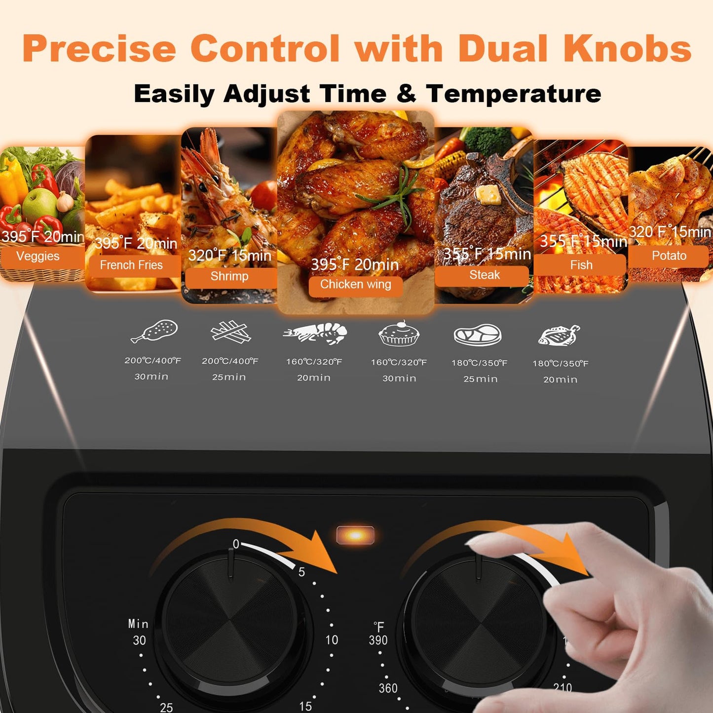 Dual Basket Air Fryer 8 Presets 4.25QT Sync Cook
